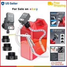 Portable Fuel Transfer Pump Battery Powered 3.2 GPM No Spill for Gas Diesel W...