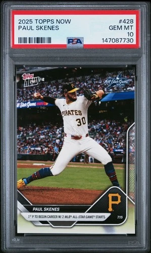 147087730 Paul Skenes 2025 Topps Now #428 All-Star PSA 10