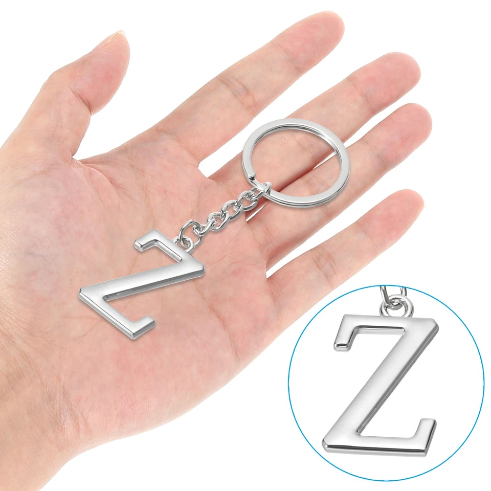 Chaveiro com letra inicial, letra Z pingente chaveiro prata - Imagem 4 de 4