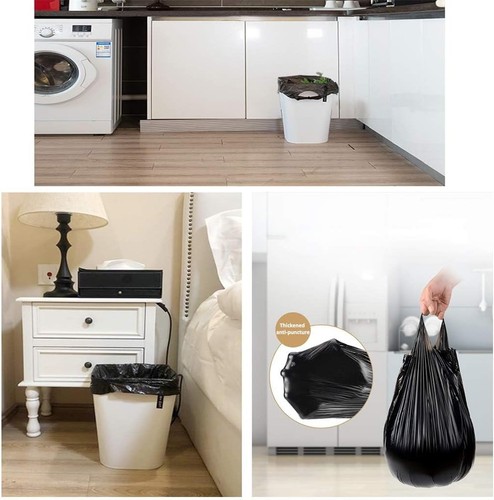 Small Trash Bags,5 Rolls 46x60 Cm 100 PCS 4 100 Count (Pack of 1), Black - Picture 2 of 7