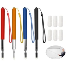 Chinco 4 Pieces Retractable Teacher Pointer for Classroom Teaching Whiteboard...
