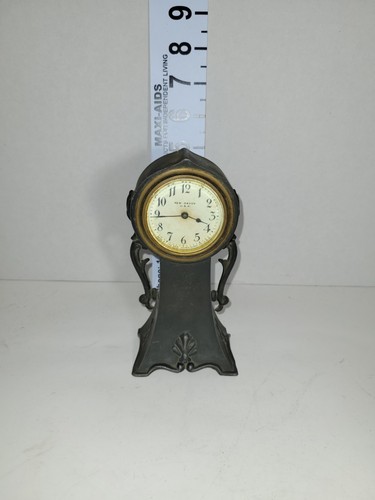 Antique New Haven 5" Tall Brass Pedestal Clock - Non-Working - RARE - Bild 10 von 10