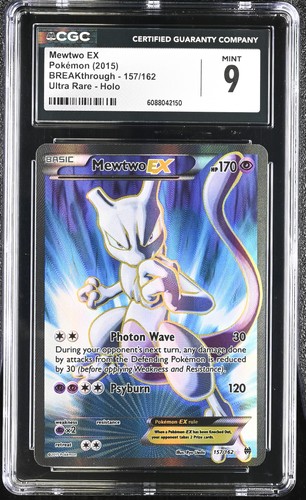 CGC 9 MINT Mewtwo EX 2015 BREAKthrough 157/162 Ultra Rare Holo Pokemon Card - Picture 1 of 2