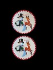 World Market Fa La La Christmas Melamine Plate - Snowman and Deer 9” Set Of 2