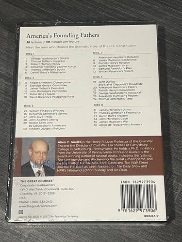 The Great Courses: America's Founding Fathers Sealed Guidebook-Book + 6 DVDs New - Foto 2 di 2