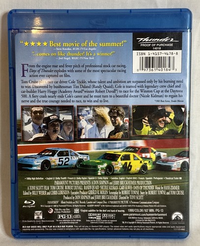 Days of Thunder (Blu-ray Disc, 2008, Widescreen) - Picture 2 of 3