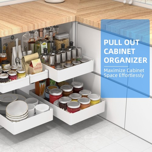 3pcs Cabinet Roll Out Tray Pull Out Drawer, Kitchen Organizer Box, Pullout Tray - Picture 13 of 24