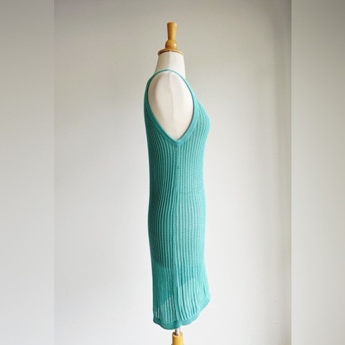 TAHARI Teal Green Soft Knit Coverup Dress Small - Picture 2 of 4