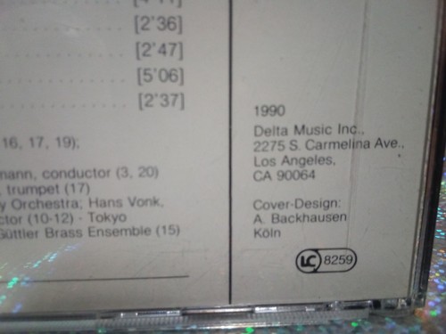 (2-1234) "THE INSTRUMENTS OF CLASSICAL MUSIC, VOL. 3: THE TRUMPET" CD / 1990 - Picture 7 of 9