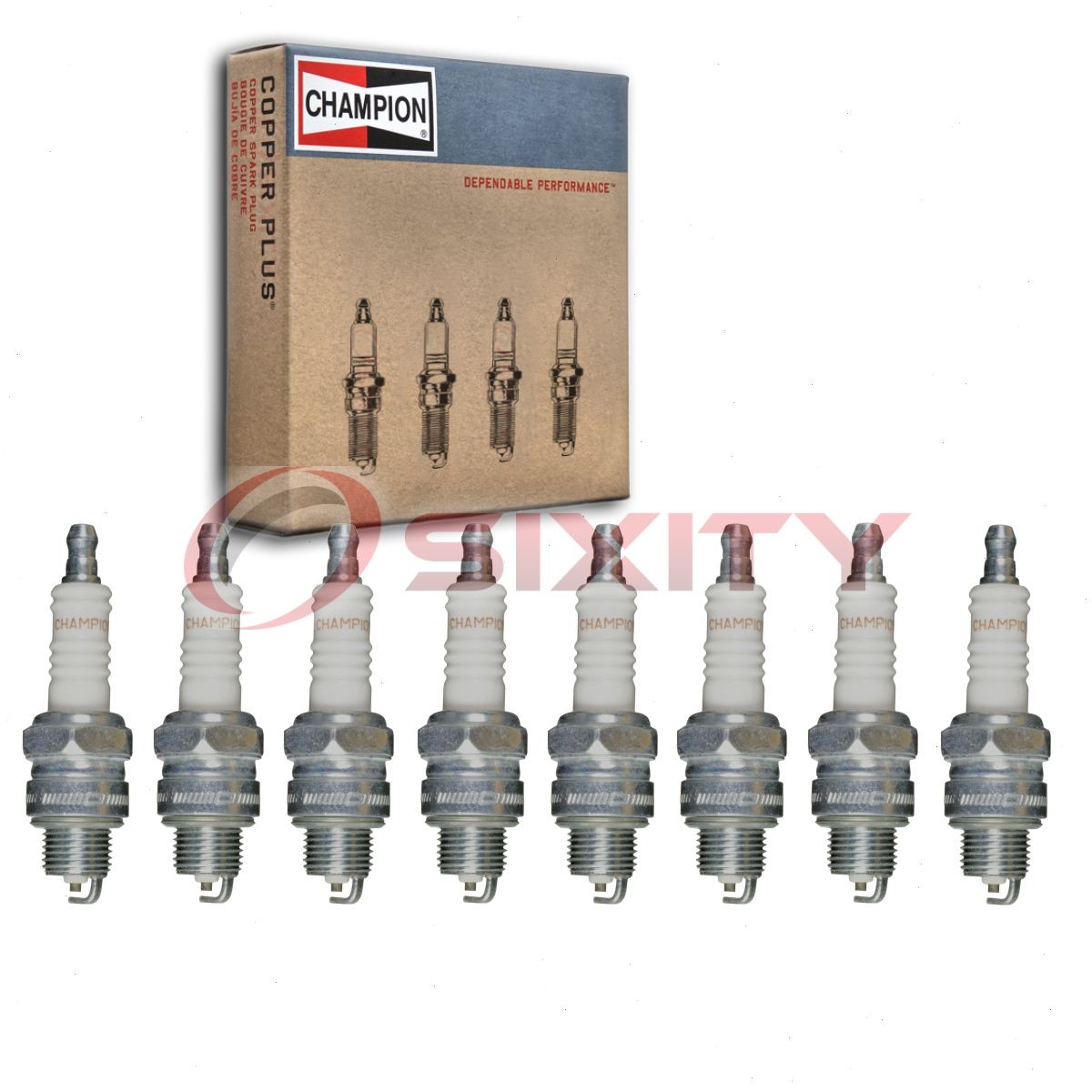 8 pc Champion Industrial Spark Plugs for 1965 Jeep J-330 5.3L V8 Ignition cy