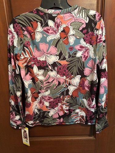 Neu mit Etikett Roxy S leichtes langärmliges Damen-Sonnenshirt UPF 50 rosa geblümt - Bild 2 von 7