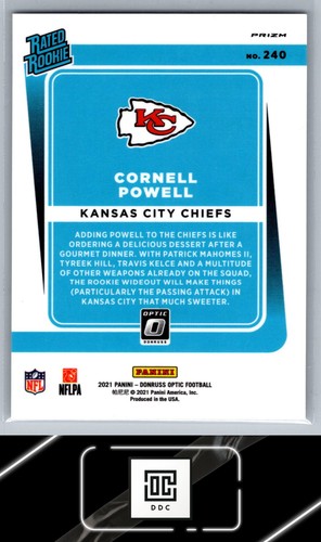Donruss Optic #240 Cornell Powell 2021 Holo Variation - Imagen 2 de 2
