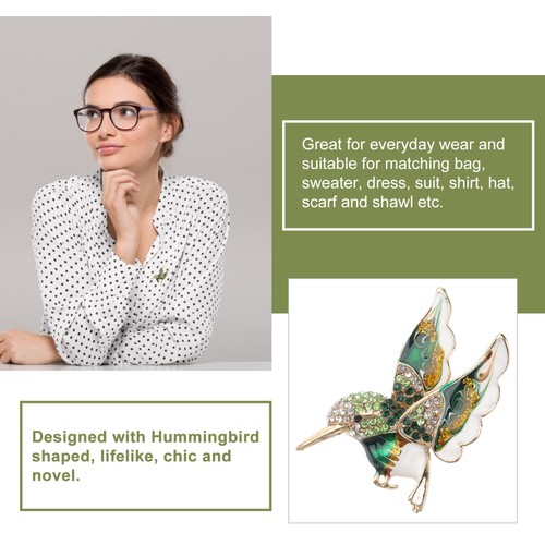 Rhinestone Corsage Fashion Jewelry Pin Creative Brooch Hummingbird - Picture 9 of 12