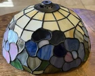 Vtg Tiffany Style Quoizel Kaleidoscope Stained Glass Lamp Shade Blue Purple Pink