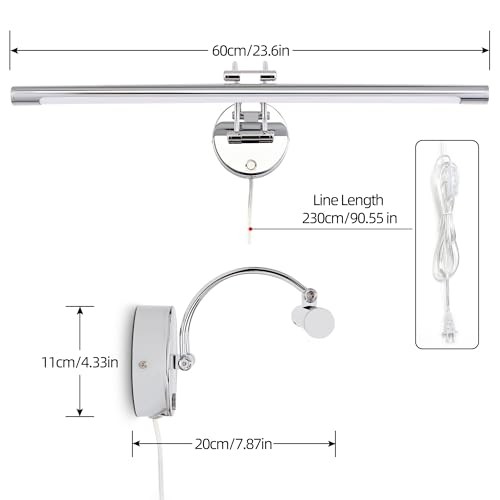 Picture Lights for Wall 24''Modern Bathroom Lighting Fixtures Over Mirror, - Picture 7 of 8