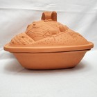 Vintage Gallery Originals 1984 Terra Cotta Clay Roasting Dish-Farm-Country-NIB