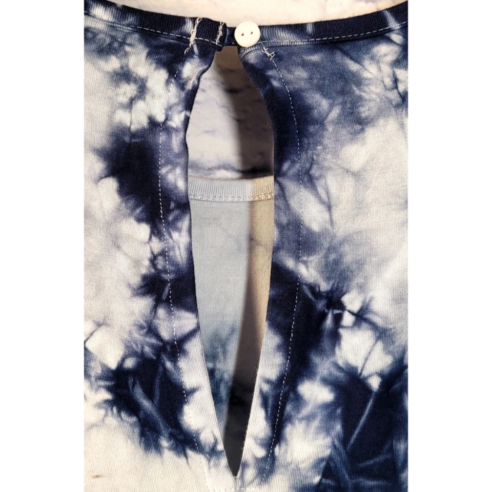 Pantalones Cortos Nordstrom Tie Dye Mameluco Talla L Azul Blanco Cómodo Suave Vaca Viaje Verano Foto 3 de 4