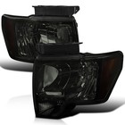 Fit 2009-2014 Ford F150 F-150 Pickup Smoke Lens Headlights Tinted Head Lamp Pair