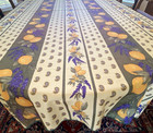 LEMONS LILAC French Country Provence Rectangle Tablecloth 95" x 58" FRANCE