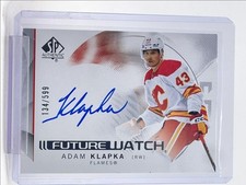 ADAM KLAPKA 2024-25 UD SP AUTHENTIC ROOKIE FUTURE WATCH RC AUTO /599 Q0913
