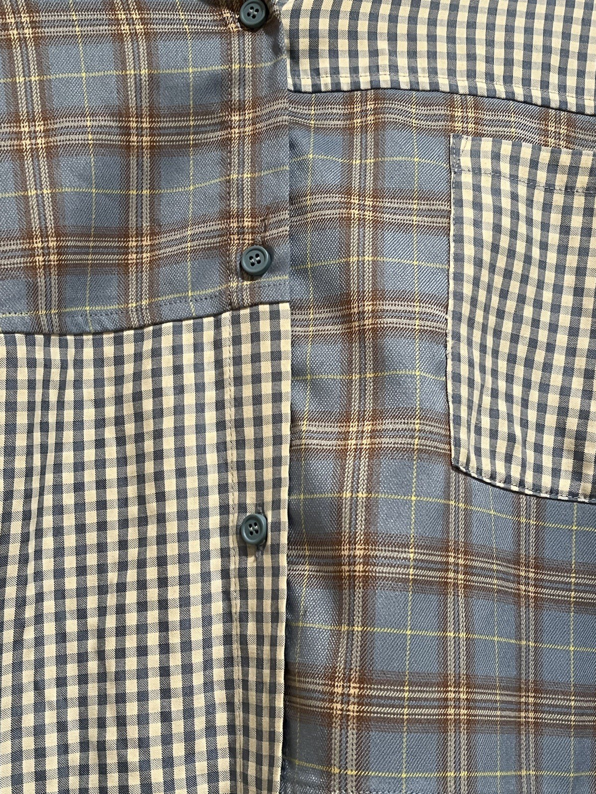 The Ragged Priest Plaid Patchwork Button Down Shi… - image 3