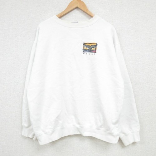 XL Vintage Long Sleeve Sweat Mens 00s Rauai Crew Neck White Used SSYR-0 - Picture 2 of 10