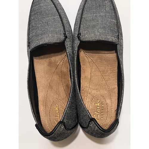 Clarks Women's Sz 5 Keesha Luca Black Tweed Wool Slip On Shoes Loafers new - Picture 8 of 9