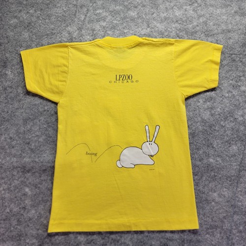 VTG 90s LPZoo Bunnies T-Shirt Youth Size 14-16 Yellow Screen Stars Single Stitch - Picture 13 of 19