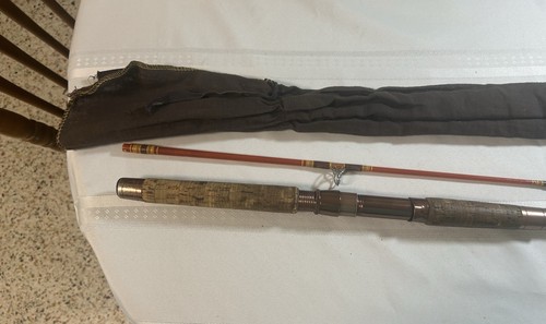 Vintage Thermoweld Fiberglass Fishing Pole By Gladding 6.5 Ft Cork Grips 2 Piece - Picture 7 of 9