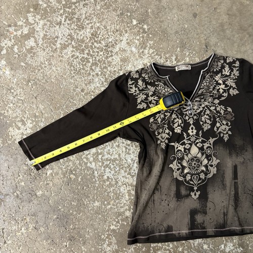 Vintage Y2K Blue Canyon T-Shirt Damen Small Strass USA Braun Grunge - Bild 9 von 9