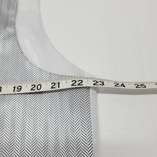 Men's Silver Grey Tuxedo Vest Herringbone Pattern Formal Prom Large Perry Ellis - Picture 2 of 7