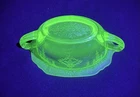 Vintage Anchor Hocking Princess Green Uranium Glass Sugar Bowl GLOWS - No lid