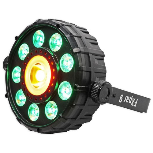 (2) Chauvet DJ FX Par 9 DMX LED, SMD RGB+UV Strobe Par Wash Lights+Power Strip - Picture 11 of 12