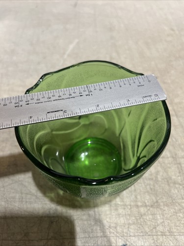 Vintage EQ Brody Co. Green Crinkle Glas Vase Schale Cleveland, Ohio USA - Bild 7 von 7