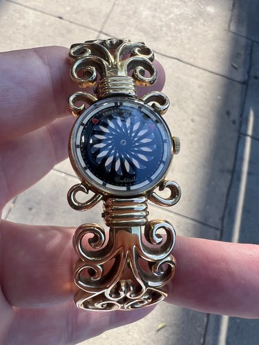 Vintage Ernest Borel Cocktail Kaleidoskop Uhr selten Armreif 60er Jahre funktioniert - Bild 20 von 23
