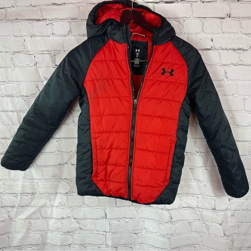 Under Armour Kinder Steppjacke in rot und schwarz Gr. Youth M Cold Gear Winter