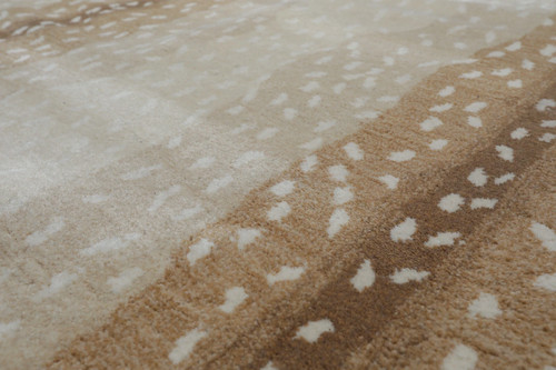 5x8, 8x10, 9x12, 10x14 Antelope Modern Area Rug Ivory Brown 100% Wool Handmade - Picture 7 of 8