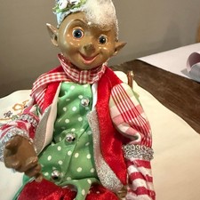 RAZ Imports Posable Elf 18 20" Christmas Shelf Sitter w/ Porcelain Face