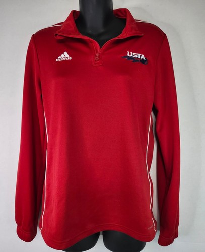 Adidas Climalite USTA Tennis Activewear Top Damen klein rot gesticktes Logo   - Bild 2 von 7