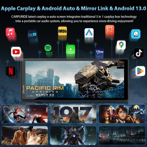 CARPURIDE Inalámbrico CarPlay y Android Auto 4+64GB 8 Núcleos, Online y Offline... - Imagen 2 de 9