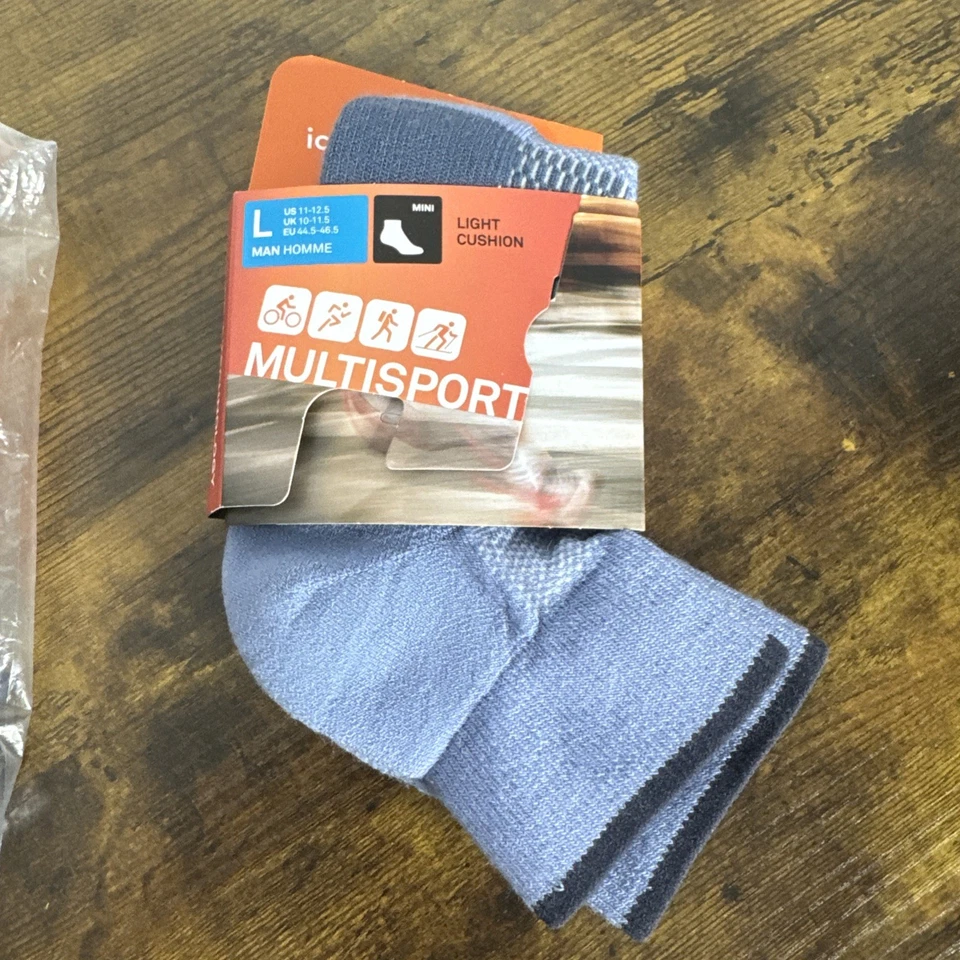 Icebreaker Hombre Multideporte Mini Tobillo Luz Cojín Azul Paquete x 2 NUEVO Lana Foto 3 de 4