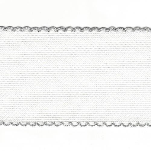 1m Weiß 14 Stück Aida Band 4 Zoll 100mm Breit Silber Jakobsmuschel Rand Zweigart - Bild 1 von 2