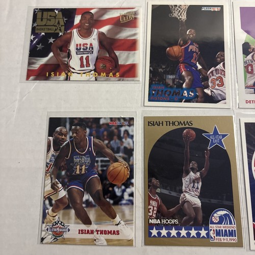 Isiah Thomas Lot Of 16 Basketball Cards Fleer Detroit Pistons NM Basketball NBA - Picture 2 of 5
