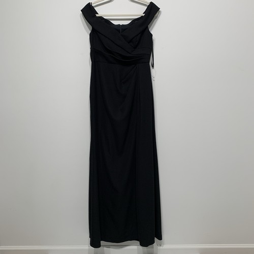 ¡Oferta! Vestido formal para mujer $280 After Six negro plisado fuera del hombro - talla 8 - Imagen 11 de 11