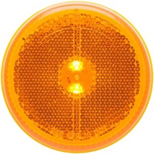 2 Amber 2.5" Round 8 LED Side Marker Clearance Trailer Truck Light Reflective