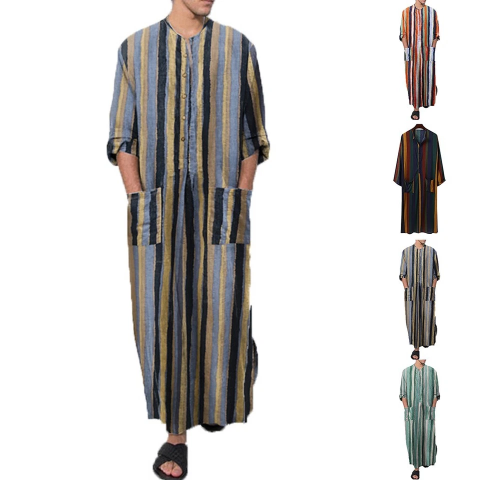 Útil bata de hombre manga larga M ~ 3XL saudí verano árabe transpirable - Imagen 3 de 4