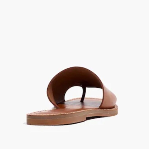 Madewell The Boardwalk Post Slide Sandal Caramel Leather Slide Women shoes 6 NWT - Picture 3 of 11