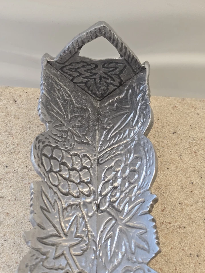 Bandeja de servidor de galletas de hojas de vid de metal para fiesta galletas té plata regalo de anfitriona Foto 3 de 4