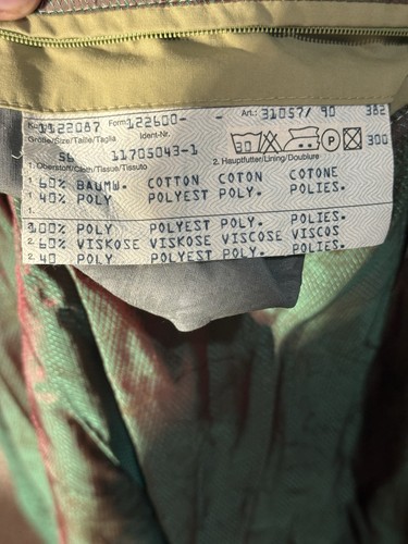 Vintage 1980s Bugatti Germany Trench Coat Khaki Belted Raincoat 54 Iridescent - Picture 7 of 7
