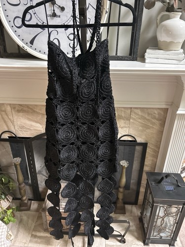 NEW NWT $495 SIMON MILLER "Beep Beep" lurex crochet maxi dress in black sz S - Picture 7 of 11
